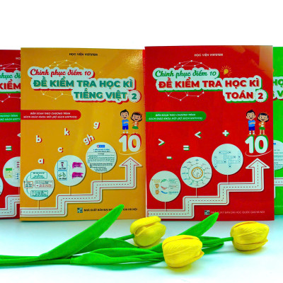  Combo 4 sách Chinh phục điểm 10 đề kiểm tra học kì Toán và Tiếng Việt lớp 1 và 2 (KNTT)