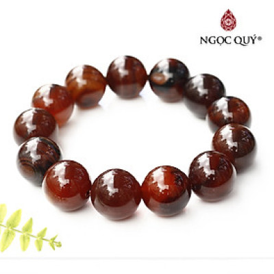 Vòng mã não nâu đỏ mệnh hỏa thổ - Ngọc Quý