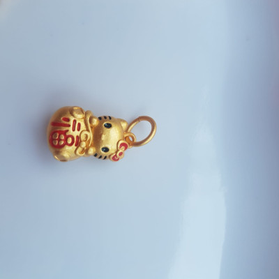 Phụ Kiện Charm Vòng Tay Nữ đẹp Hình Mèo Kitty vàng may mắn màu vàng kiểu đẹp Nữ đã có vòng tay hạt chuỗi , vòng tay kiểu thì charm Mèo Kitty này vào đeo đẹp xinh lắm ạ