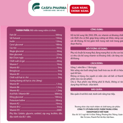 Combo vitamin tổng hợp cho bà bầu, bổ sung canxi, cho phụ nữ đang bầu và cho con bú