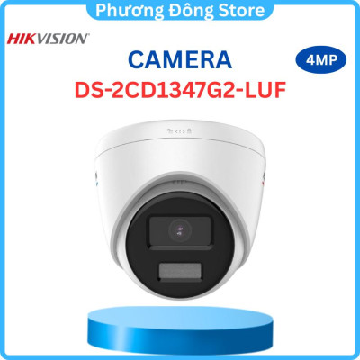 Camera IP HIKVISION 4MP có màu 24/7 DS-2CD1347G2-LUF, micro thu âm, trợ sáng ban đêm lên đến 30m, chống nước IP67 ,.-Hàng chính hãng