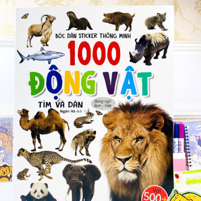 Sách - Bóc Dán Sticker Thông Minh 1000 Động Vật - Tìm Và Dán (Song Ngữ Anh Việt) - ndbooks
