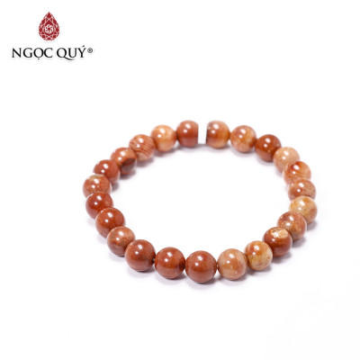 Vòng tay trơn đá san hô hóa thạch mệnh hỏa, thổ - Ngọc Quý Gemstones