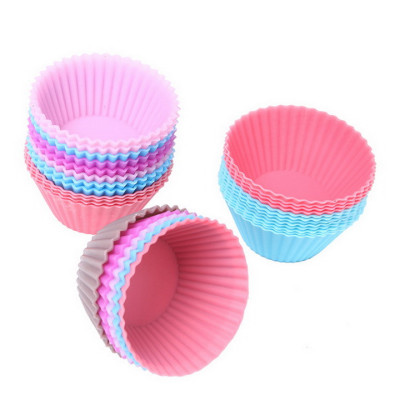 Bộ 10 khuôn silicon 3 lớp làm bánh, rau câu, bánh bông lan, bánh da lợn hình tròn Cupcake – Mã số 1133