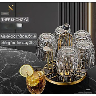  KHAY ÚP LY TRÒN INOX XOAY 360 ĐỘ – SANG TRỌNG & TIỆN DỤNG ✨