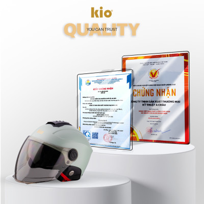 Mũ Bảo Hiểm Nửa Đầu Kio SafeStyle Metro KN12K, 2 Kính Phủ Nano Chống Tia UV, Lớp Lót Kháng Khuẩn