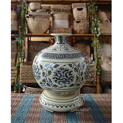 Bình Giọt ngọc truyền thống Gốm Chu Đậu (S4A)- Kích thước F23 x H33.5 (cm)