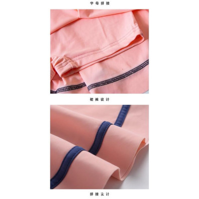 Đồ bơi bé gái 5-18 tuổi liền thân kiểu chân váy hồng phối xanh, Bộ bơi cho bé cao cấp vải co giãn cực tốt