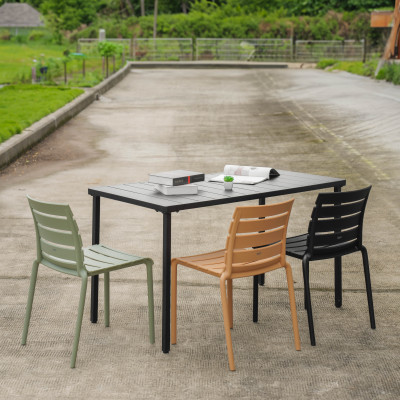 Ghế ăn ngoài trời bằng nhựa cao cấp, đúc nguyên khối, có tựa lưng - Cobihome