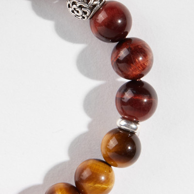 Vòng tay thạch anh mắt hổ phối hình trụ Ngọc Quý Gemstones