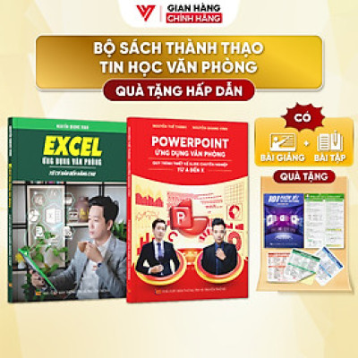 Combo 2 Sách Excel - Power Point ĐÀO TẠO TIN HỌC Chuyên Ứng Dụng Văn Phòng Tặng Kèm Video Khóa Học