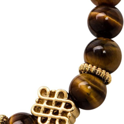 Vòng Đá Mắt Hổ Phối Charm Bạc 925 8mm Ngọc Quý Gemstones VT161