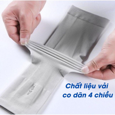 Găng Tay Dài Bằng Vải Lụa Lạnh Chống Tia Cực Tím Cho Nam Và Nữ - Xỏ Ngón Nam Nữ Vải Dày Dặn Co Giãn Giao Màu Ngẫu Nhiên