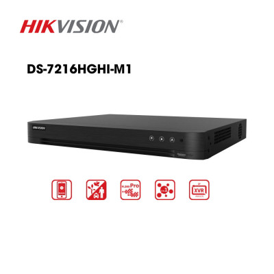 Đầu ghi hình HIKVISION 16 kênh Turbo HD 5 DS-7216HGHI-M1, gán thêm 2 camera IP 5MP, phân biệt người và phương tiện - Hàng chính hãng