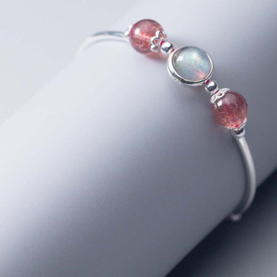 Vòng tay bạc đá thiên nhiên phối charm vương miệng - Ngọc Quý Gemstones