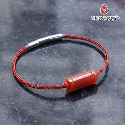 Vòng tay xỏ lu vuông đá cẩm thạch huyết mệnh hỏa , thổ - Ngọc Quý Gemstones