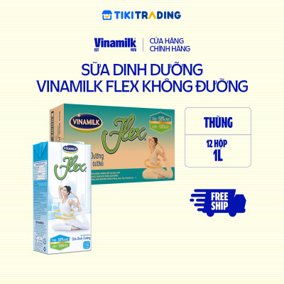 Thùng 12 Hộp Sữa tiệt trùng Flex không đường 1L