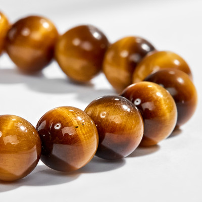 Vòng Tay Đá Mắt Hổ Vàng Nâu Phối Bàn Tay Hamsa Bạc