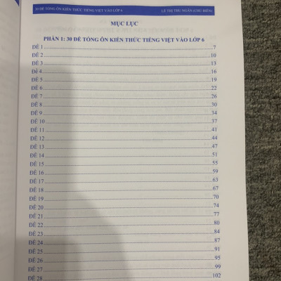 30 Đề tổng ôn kiến thức Tiếng Việt vào Lớp 6