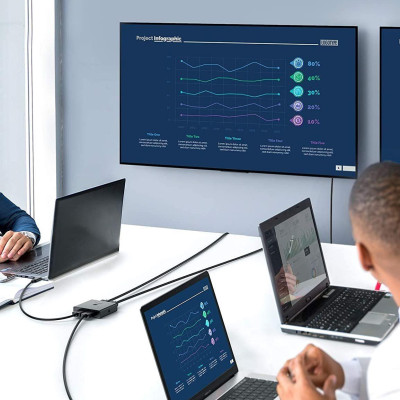 Ugreen UG70689CM318TK 4K 60hz 2 vào 2 ra bộ gộp tín hiệu HDMI 2.0 màu đen - HÀNG CHÍNH HÃNG