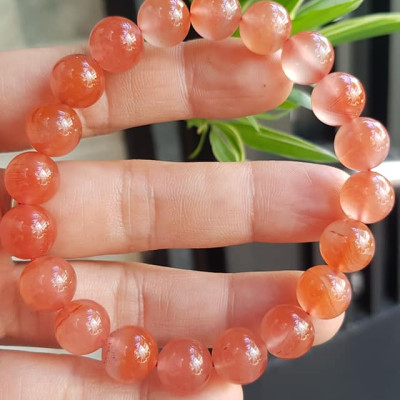 Vòng đeo tay nữ chuỗi mới đá mã não hồng cam bóng mượt đẹp size vòng hạt 10mm nam nữ mệnh hỏa mệnh thổ đeo ạ