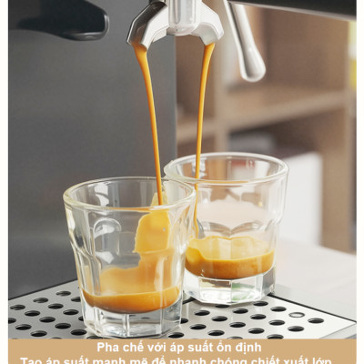 Máy pha và xay cà phê bán tự động 3 trong 1 Espresso, Cappuccino, Latte thương hiệu Mỹ cao cấp HiBREW H20 - Công suất 1500W 20bar - Hàng chính hãng