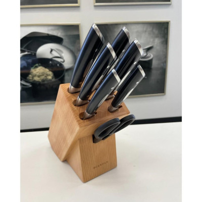 Bộ dao kéo kèm ống cắm gỗ Scanpan Classic 8 chi tiết 92000840, chất liệu thép không gỉ | Hàng chính hãng