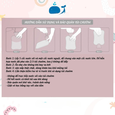 Túi chườm nóng lạnh 1000ml, túi chườm sưởi ấm giảm đau bụng kinh họa tiết dễ thương KÈM HỘP ĐỰNG