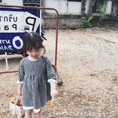 Đầm kẻ caro cho bé gái xinh xắn, 2 lớp cotton thoáng mát, hàng nhập chất đẹp, bé dùng dự tiệc, đi chơi, đi học | MV26