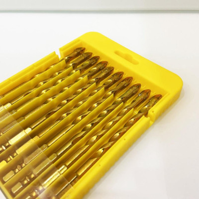 MŨI KHOAN KÍNH - GẠCH MEN 4 CẠNH, CHÂN LỤC GIÁC  KYNKO ĐƯỜNG KÍNH PHI Ø 8 DÀI 117MM MKKGM-8117 (VỈ 10 CHIẾC)