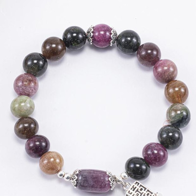 Vòng Tay Phong Thủy Nữ Đá Tourmaline Phối Charm Đèn Lồng Bạc (8mm) Nhiều Mệnh Ngọc Quý Gemstones