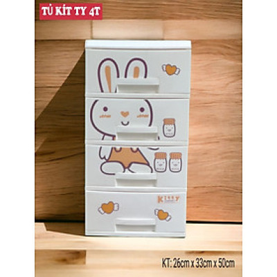 TỦ NHỰA 4 TẦNG KIT TY ĐỰNG ĐỒ ĐA NĂNG MÀU TRẮNG