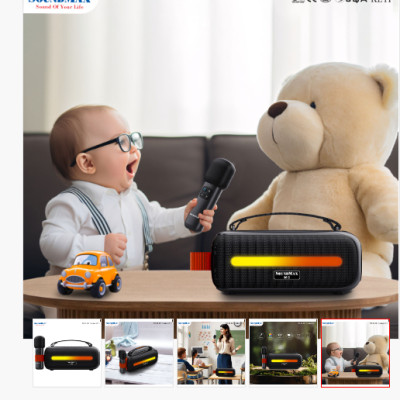 Loa bluetooth  Soundmax M-3 trợ giảng xách tay nhỏ gọn kèm 1 mic - Hàng Chính Hãng