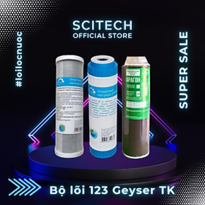 Bộ lõi số 1,2,3 máy lọc nước Nano Geyser TK by Scitech (Lõi CTO/Cation-GAC-Aragon) - Hàng chính hãng