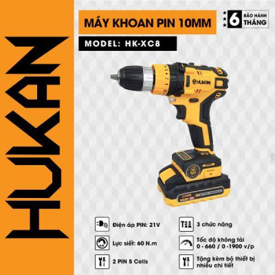 MÁY KHOAN PIN 45NM HK-XC8 HUKAN (2 PIN ) - HÀNG CHÍNH HÃNG