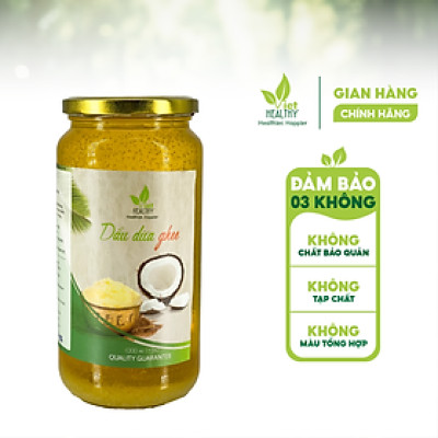 Dầu dừa ghee Viet healthy 1000ml, giàu vitamin A,D,K2,E, giúp thải độc, giàu chất xơ, bảo vệ tim mạch, tăng miễn dịch
