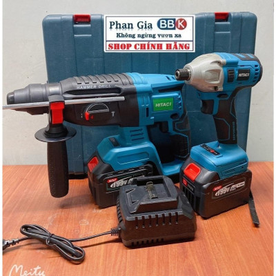 Combo 2Món  Máy khoan bê tông & Chuyên Vít Pin 15Cell-Động cơ từ mạnh mẽ.