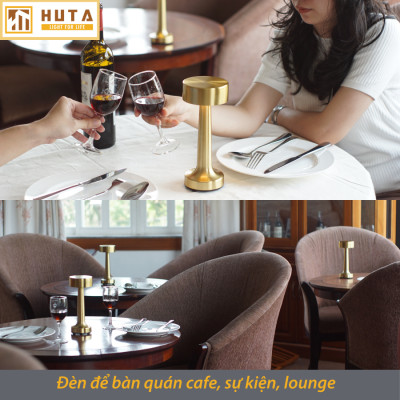 Đèn Led Quầy Bar Bàn Ăn Nhà Hàng HUTA RESTRU Cảm Ứng Pin Sạc Tích Điện USB Điều Chỉnh Ánh Sáng Vàng Trang Trí Quán Cà Phê Đèn Ngủ Lounge