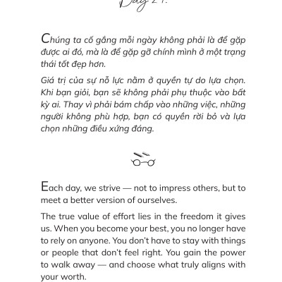 Sách A Diary Of Silent Effort – Tôi Thích Dáng Vẻ Nỗ Lực Của Chính Mình - LiLy Trương – Phiên Bản Song Ngữ Việt Anh