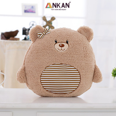 Bộ Chăn Gối Văn Phòng 3 Trong 1 Kiểu Gấu Nâu Độc Đáo Dùng Để Ngủ Trưa Tại Văn Phòng, Tựa Lưng Và Gấu Bông Dùng Để Trang Trí
