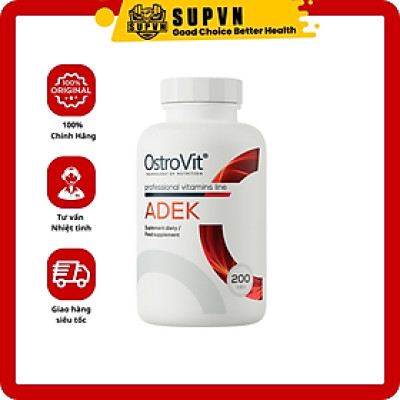Viên Uống Bổ Sung OstroVit Vitamin ADEK Hỗ Trợ Cơ Thể - Lọ 200 Viên