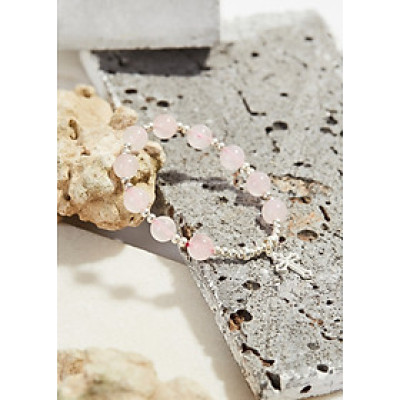 Vòng Tay Mân Côi Đá Thạch Anh Hồng Hạt 10mm, Ni 52 - Ngọc Quý Gemstones