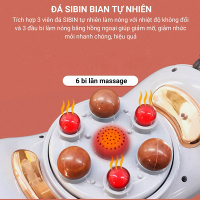 Máy Massage Bụng tan Mỡ, Đai Massage Đánh Tan Mỡ Bụng Cao Cấp Có Đèn Hồng Ngoại Tích Hợp Đá Nóng Giúp tan mỡ bụng 