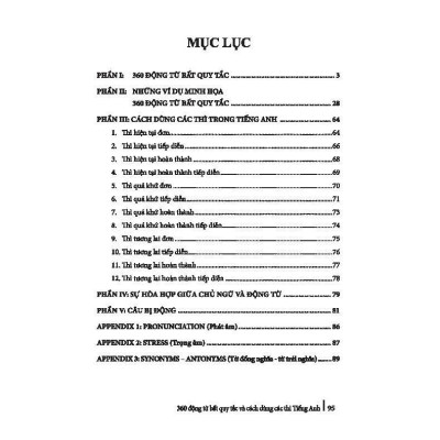 Sách - 360 động từ bất quy tắc - Sách Trắng Đen - Minh Thắng