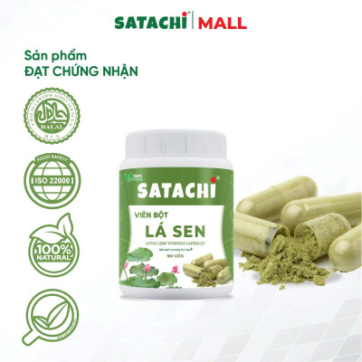 Viên Bột Lá Sen Nguyên Chất SATACHI – 100% Lá Sen – Dạng Viên Tiện Lợi – Hộp 180 viên
