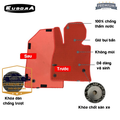 [VINFAST VF 9] Thảm Trải Sàn, Lót Sàn Ô Tô Cao Su Eudora CloudFoam Thiết Kế Theo Xe Dành Cho Xe VINFAST VF 9, Chống Nước, Không Mùi, Ngăn Bụi Bẩn, Dễ Vệ Sinh - Hàng Chính Hãng