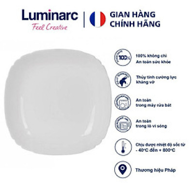Bộ 3 đĩa(dĩa) thủy tinh sâu lòng Lotusia 22cm N3622*3, thủy tinh không chứa chì, dùng cho lò vi sóng và máy rửa bát
