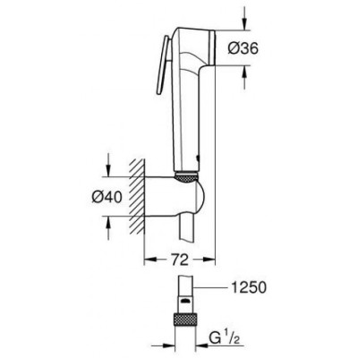 Vòi Xịt Tolet Grohe 27513001 New Tempesta