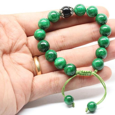 Vòng Mala Cẩm Thạch Sơn Thủy 10mm Mix Mã Não Đen Ngọc Quý Gemstones VT93