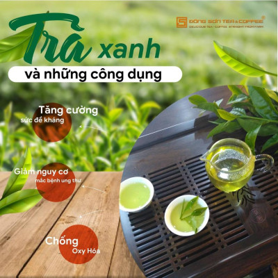 Trà Xanh Thái Nguyên [ Đinh Tân Cương ] Gói 100g, Hương cốm mới, hậu ngọt dịu - Đông Sơn
